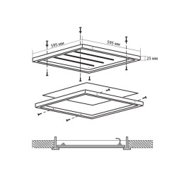 Панель светодиодная ДВО PPL 595/U OPAL 40w 5000K IP40, JAZZWAY