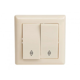 Выключатель проходной 2-клав. (скрытый, винт. зажим) кремовый, DARIA, MUTLUSAN