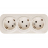 Розетка 3-ая (открытая, с/з) бежевая, Bailly, LEIDEN ELECTRIC