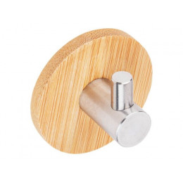 Крючок самоклеящийся VIRGO, нержавеющая сталь/бамбук, карт.уп., PERFECTO LINEA