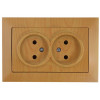 Розетка 2-ая (скрытая, б/з, керамика) дуб, DARIA, MUTLUSAN