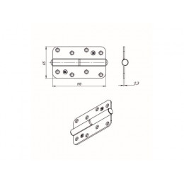Петля 110 мм правая, белая STARFIX