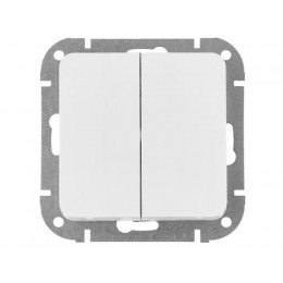 Выключатель 2 клав. проходной (скрытый, 10А) белый, Astrum, BYLECTRICA