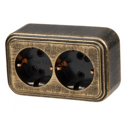 Розетка 2-ая (открытая, с/з) бронз., Стандарт, Юпитер