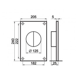 Пластина воздуховода 2501 круглых каналов d=125мм с обр. клапаном ZERNBERG