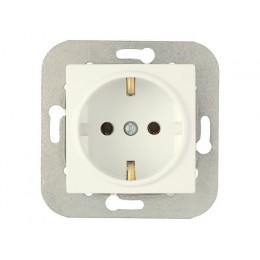 Розетка 1-ая (скрытая, с/з) бежевая, Уют, BYLECTRICA