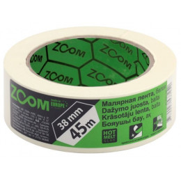 Лента малярная 38ммх45м ZOOM, белая