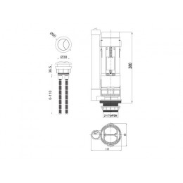Выпускной механизм для бачка с двойной кнопкой, AV Engineering
