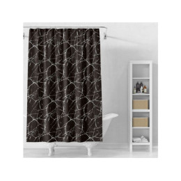 Шторка для ванной (12 колец в комплекте), 180x180 см, Secret, черный мрамор, PERFECTO LINEA