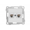 Розетка компьютерная 2xRJ45 (Cat5e, скрытая, без рамки) белая, RITA, MUTLUSAN