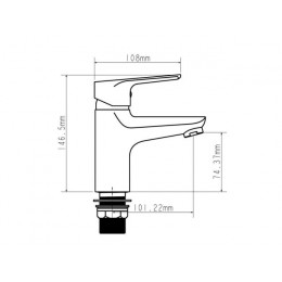 Смеситель для умывальника D35-A, серия 280 черный, ECONOCE