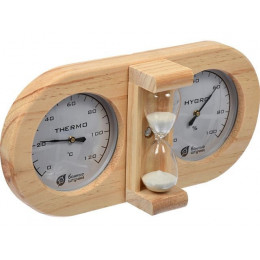 Термометр с гигрометром Банная станция с песочными часами, "Банные штучки"