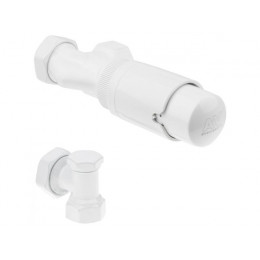 Комплект кранов осевой 1/2" для радиатора Белый, AV Engineering (инд. упак.)