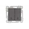Выключатель проходной 2-клав. (скрытый, без рамки, пруж. зажим) дымчатый, RITA, MUTLUSAN