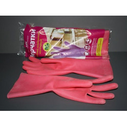 Перчатки резиновые хозяйственные р-рM (двухслойные, вид 2) "Хозяюшка АЗРИ"
