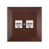 Розетка компьютерная 2xRJ45 (Cat6, скрытая) орех, DARIA, MUTLUSAN