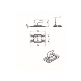 Завертка форточная малая ЗФ-1, цинк STARFIX