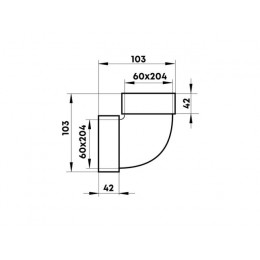 Колено воздуховода 8282 вертик. 60х204мм ZERNBERG