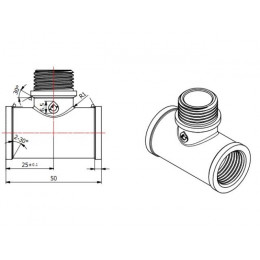 Тройник 1/2" вн.-нар.-вн., AV Engineering (инд. упак.)