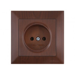 Розетка 1-ая (скрытая, б/з) орех, DARIA, MUTLUSAN
