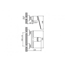 Смеситель для душа (Lt) D35, серия BEN AV Engineering