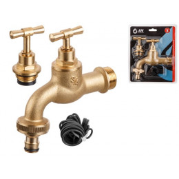 Кран водоразборный 3/4" нар. настенный со штуцером, AV Engineering