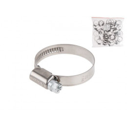 Хомут червячный 32-50 мм, нерж.сталь (W2) (25 шт в пакете) STARFIX