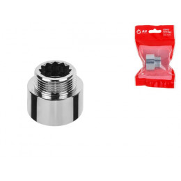 Удлинитель 3/4" вн.-нар. х 15 мм усиленный ХРОМ, AV Engineering (инд. упак.)