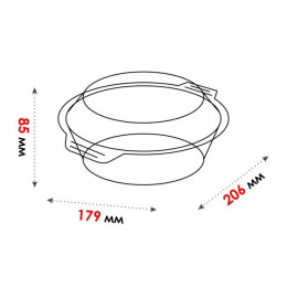 Кастрюля из жаропрочного стекла, 1.0 л, с крышкой, 206х179х85 мм, PERFECTO LINEA