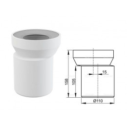 Патрубок для унитаза эксцентрический 158мм, Alcaplast