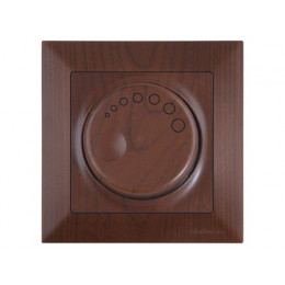 Выключатель поворотный (диммер) (скрытый, винт. зажим, 600Вт) орех, DARIA, MUTLUSAN