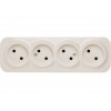 Розетка 4-ая (открытая, б/з) бежевая, Bailly, LEIDEN ELECTRIC