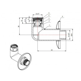 Американка угловая 1/2" вн. х 1/2" нар. ХРОМ, AV Engineering (2 шт. в уп.)