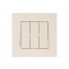 Выключатель 3-клав. (скрытый, винт. зажим) кремовый, RITA, MUTLUSAN