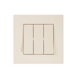Выключатель 3-клав. (скрытый, винт. зажим) кремовый, RITA, MUTLUSAN