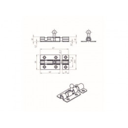 Шпингалет 40 мм, белый цинк STARFIX
