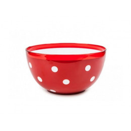 Салатник двухцветный Marusya (Маруся) 1,4 л, красный п/прозрачный, BEROSSI