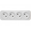 Розетка 4-ая (открытая, б/з) белая, Bailly, LEIDEN ELECTRIC