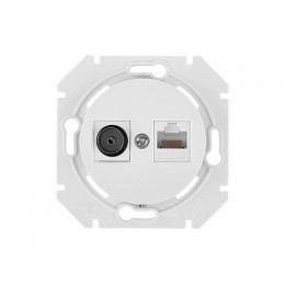 Розетка 2-ая комби компьютерная+телевизионная (скрытая) белая, Прованс, Bylectrica