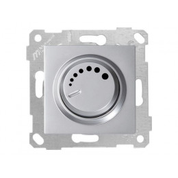 Выключатель поворотный (диммер) (скрытый, без рамки, винт. зажим, 600Вт) серебро, RITA, MUTLUSAN