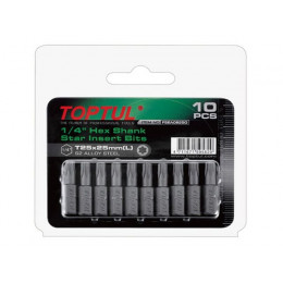 Насадка TORX T7*25 1/4" 10шт блистер TOPTUL
