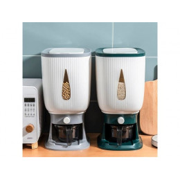 Контейнер для круп с дозатором, 10 кг, бело-зеленый