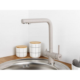 Смеситель для кухни (SUS 304) D35, серия ZAR с краном для пит. воды песочный AV Engineering