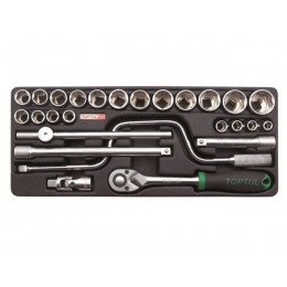 Набор-сет головок 1/2" 26предм. 6гр. 434х176мм TOPTUL