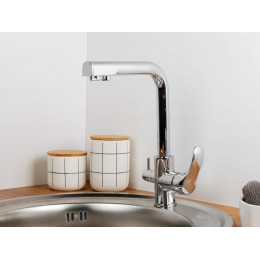 Смеситель для кухни (Lt) D35, серия Iris с краном для пит. воды хром, a-five