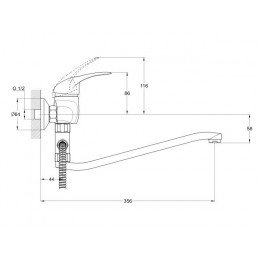 Смеситель для ванны D40-A, серия 360 ECONOCE