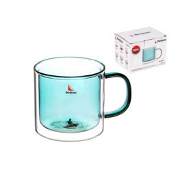 Кружка стеклянная с двойными стенками, 280 мл, море, серия ENCANTO, PERFECTO LINEA