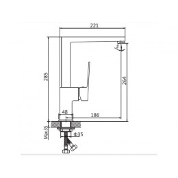 Смеситель для кухни (Lt) D35, серия WMT AV Engineering