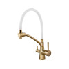 Смеситель для кухни (Lt) D35, серия LUX с краном для пит. воды золото AV Engineering