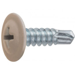 Саморез 4.2х16 мм с прессшайбой, цинк, со сверлом, RAL 1014 (500 шт в карт. уп.) STARFIX
